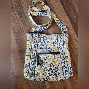 Vera Bradley Quilted Crossbody Purse with Matching Keychain Wallet